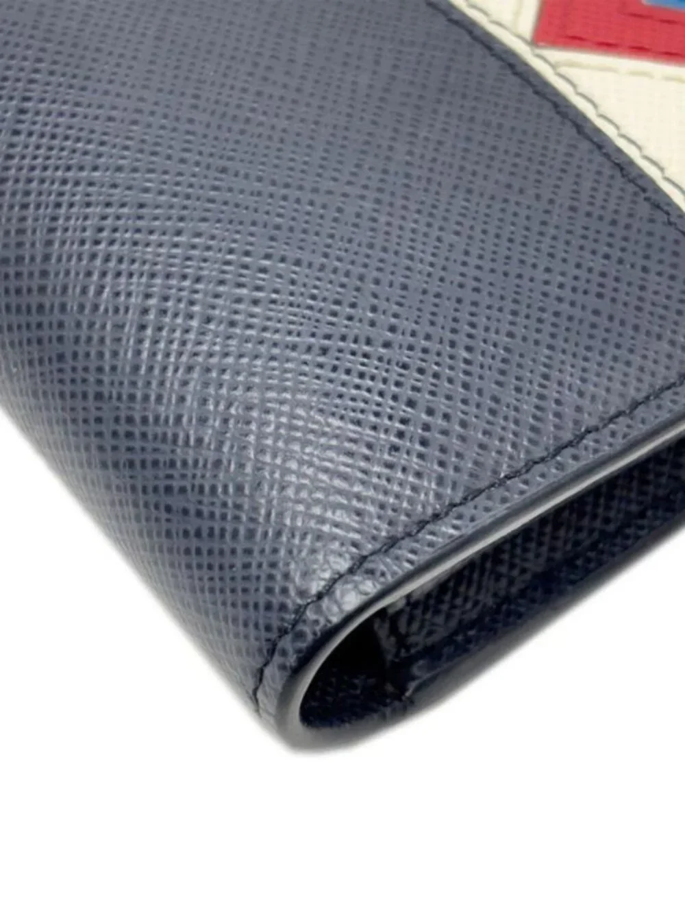 Prada Wallet Saffiano Leather Bifold Navy Multi - Picture 7 of 16
